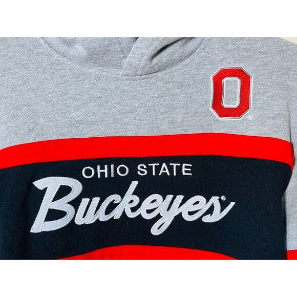 Mitchell & Ness Ohio State Buckeyes Vtg Logo Head Coach Youth XL Hoodie - Picture 4 of 9